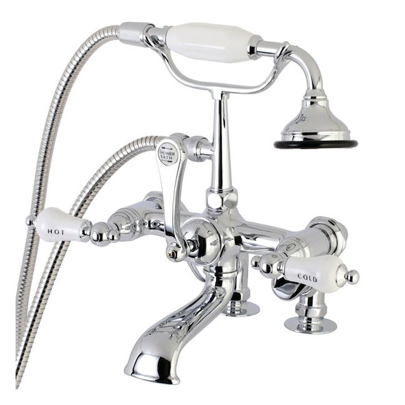 Deck-Mount Clawfoot Tub Faucet, Polished Chrome, Deck Mount