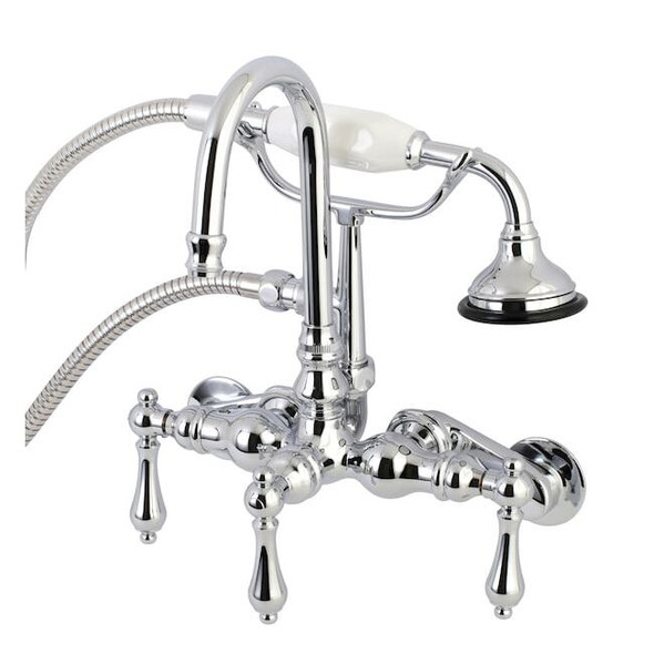 Wall-Mount Clawfoot Tub Faucet, Polished Chrome, Tub Wall Mount