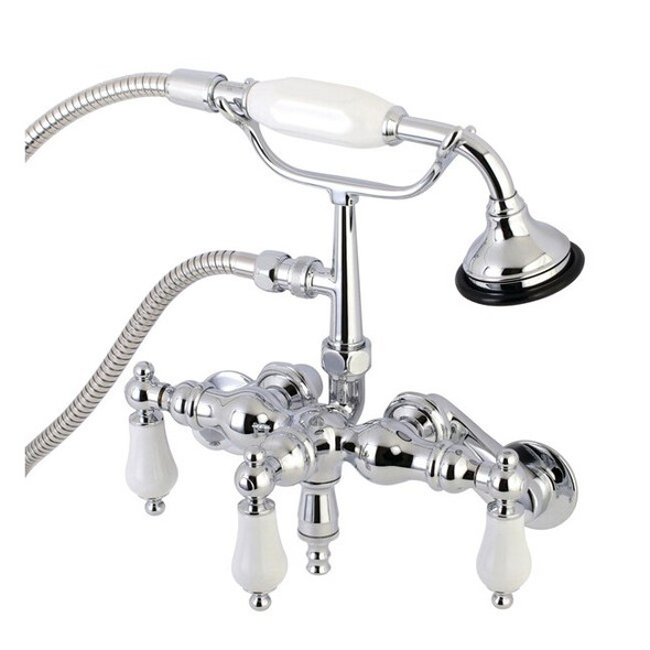 Wall-Mount Clawfoot Tub Faucet, Polished Chrome, Tub Wall Mount
