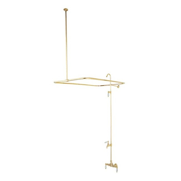 Wall-Mount Clawfoot Tub Faucet, Polished Brass, Tub Wall Mount
