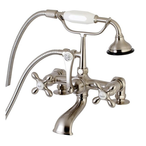 Deck-Mount Clawfoot Tub Faucet, Brushed Nickel, Deck Mount