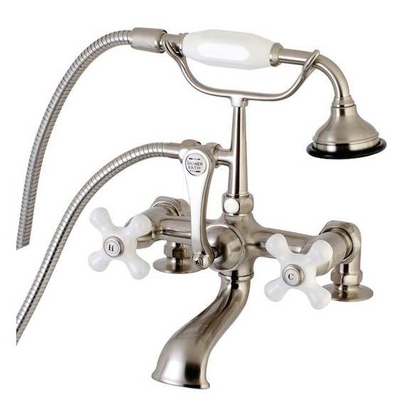 Deck-Mount Clawfoot Tub Faucet, Brushed Nickel, Deck Mount