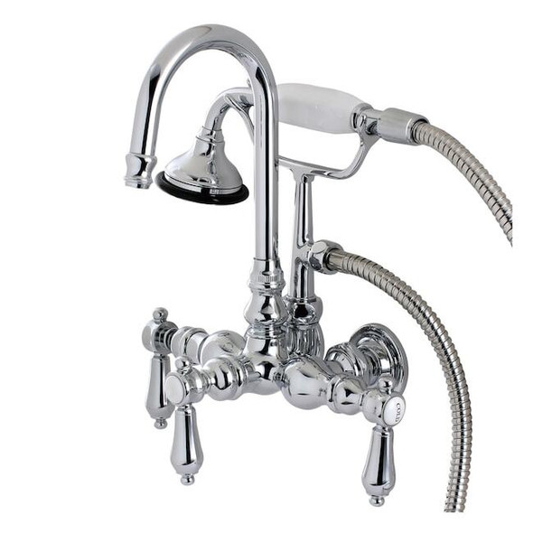 Wall-Mount Clawfoot Tub Faucet, Polished Chrome, Tub Wall Mount