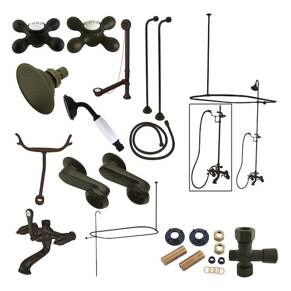 Kingston Brass CCK1145AX Clawfoot Tub Package Metal Cross Handles CCK1145AX