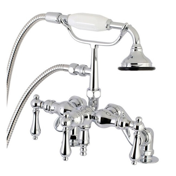 Deck-Mount Clawfoot Tub Faucet, Polished Chrome, Deck Mount