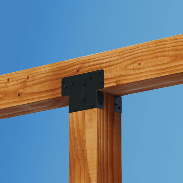 Simpson Strong-Tie Outdoor Accents ZMAX 6 In. x 6 In. Black Adjustable Post Cap AC6PC 117085