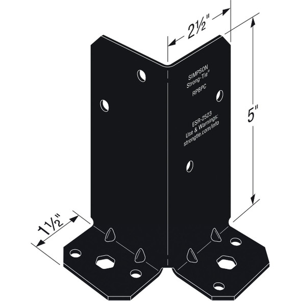 Outdoor Accents Black Retrofit Post Base RPBPC 138029