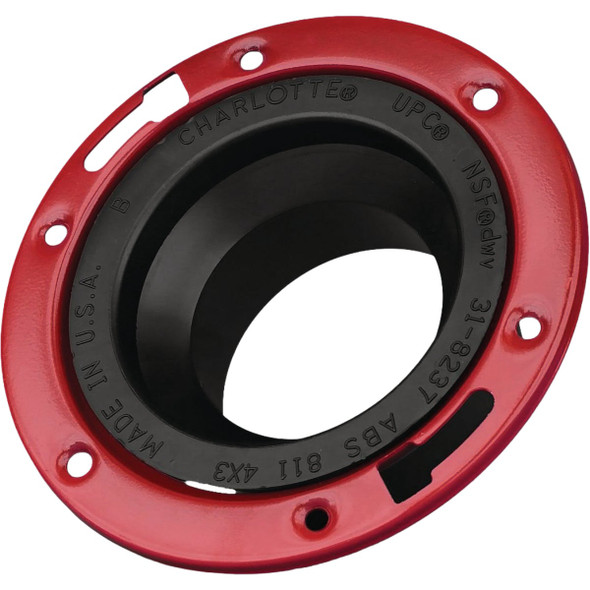 Charlotte Pipe 4 In. x 3 In. ABS/DWV Closet Flange ABS 00811  0600HA