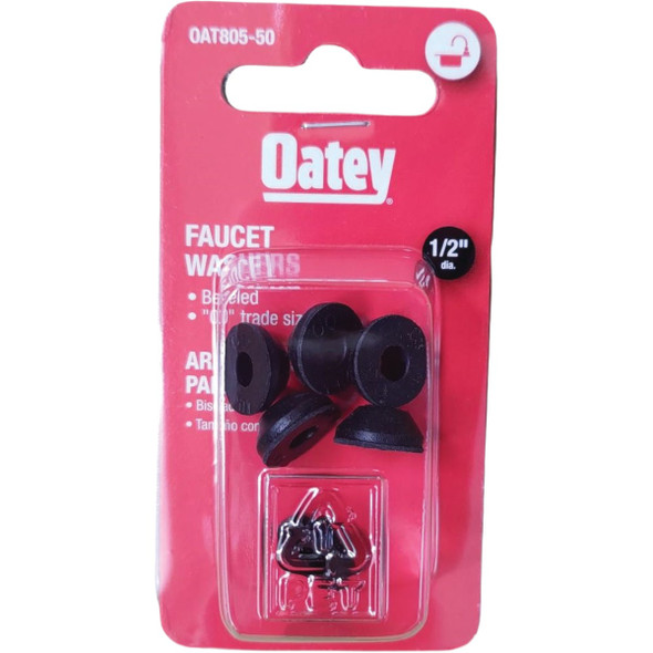 Oatey 1-2 In. Black Beveled Faucet Washer (6-Count) OAT805-50 468903