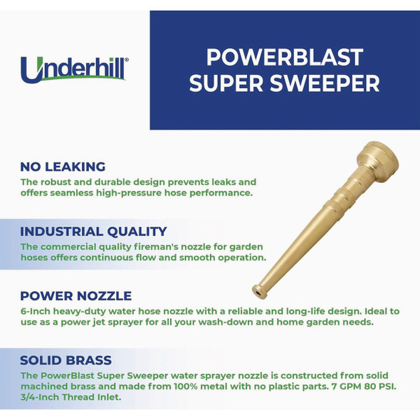 Underhill PowerBlast 6 In. Super Sweeper Brass Nozzle SN6-75 714246