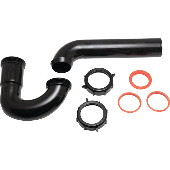 Plumb Pak 1-1/2 In. to 1-1/4 In. Black Plastic P-Trap with Reducer Washer