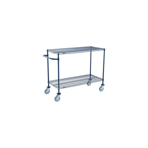 Nexel Push Cart 2 Shelf Nexelon 36""W x 18""D x 40""H Poly Casters 4 Swivel