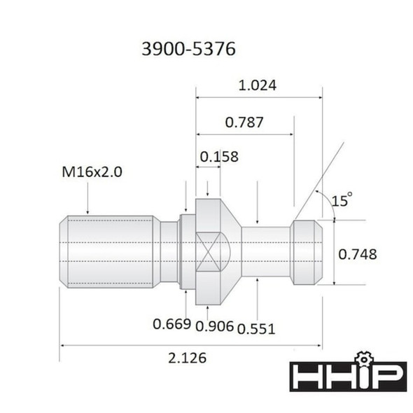 Hhip 2.13 X .75" 15 Degree Iso 40A Retention Knob 3900-5376