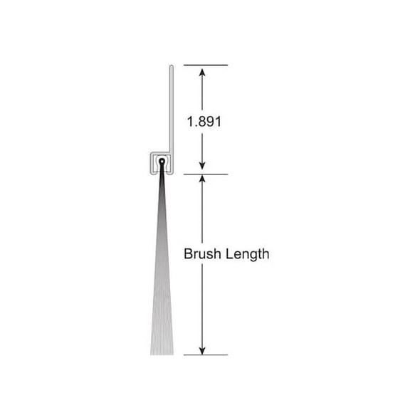 Brushseal, SD, Nylon, 2-in Straight Holder, 1-in Brush, 94-in.