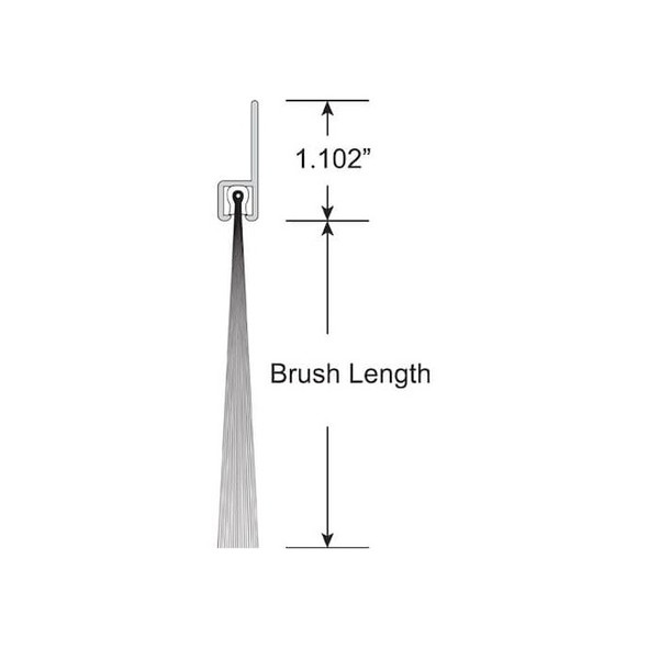 Brushseal, SD, Nylon, 1-1/8-in Straight Holder, 1-1/2-in Brush, 94-in.