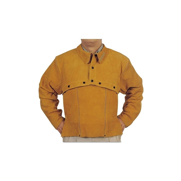 Leather Cape Sleeves, Snaps Closure, X-Large, Golden Brown