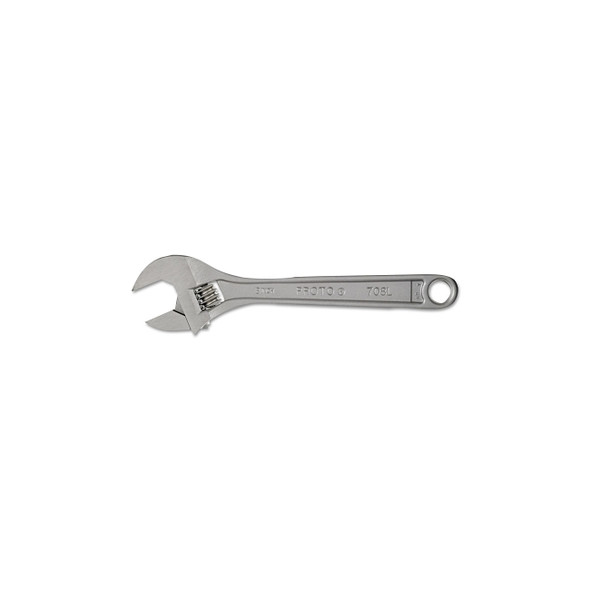 Click-Stop Adjustable Wrenches, 8 in Long, 1 1/8 in Opening, Chrome
