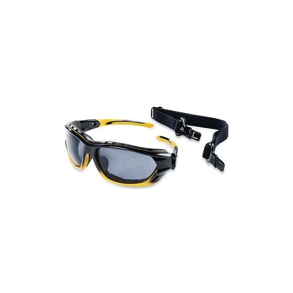XPS530 Sealed Series Protective Eyewear Safety Glasses, Smoke Lens, Polycarbonate, Ylw/Blk Frame