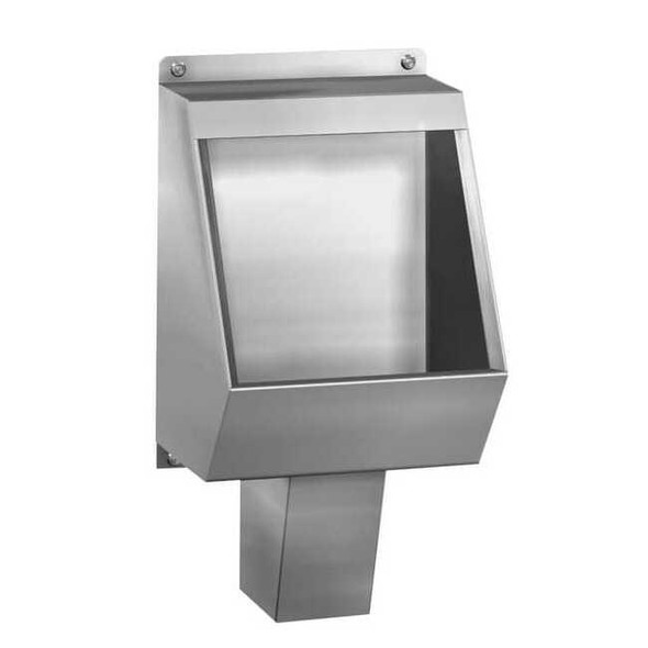 Institutional Urinal, 1 gpf, 1.5 gpf gpf, Washout, Wall Mount, Silver