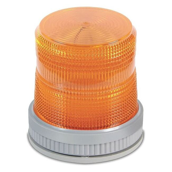 Warning Light, Amber, LED, 120V AC, 65 FPM, 3 3/4 in Dia., Surface