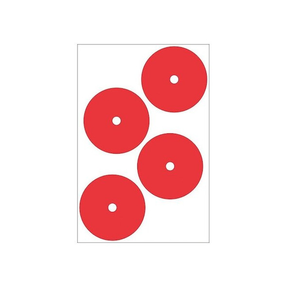 Accuform Gauge Marking Labels,4" dia.,Red,PK4 GML105RD