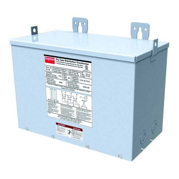 Dayton General Purpose Transformer, 6 kVA, NEMA 3R, 240V AC, 480V AC 44YU98