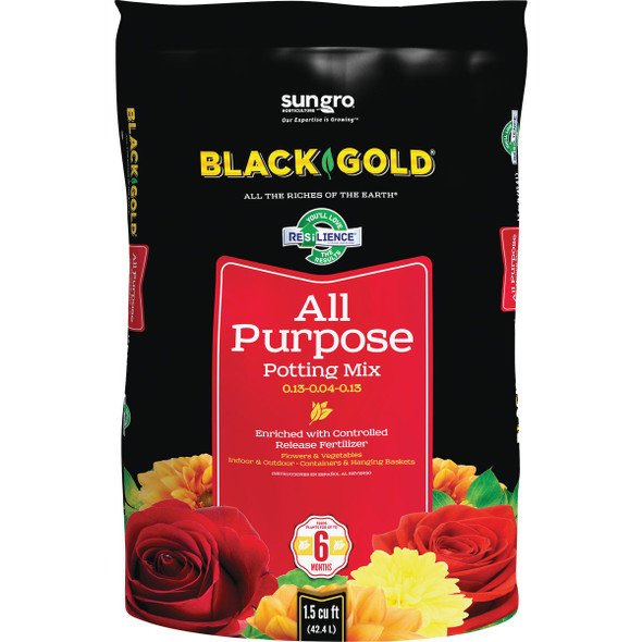 Black Gold 1.5 Cu. Ft. 37 Lb. All Purpose Potting Soil  Mix 1410102.CFL001.5P