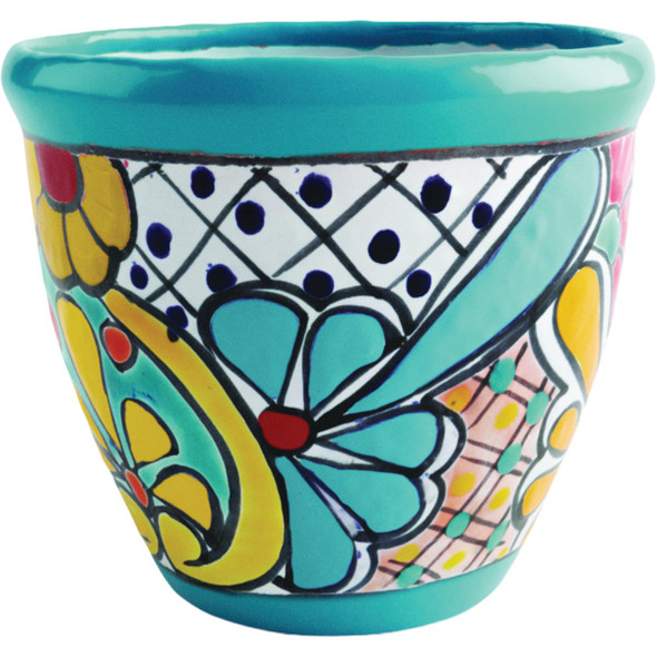 Avera Products 6 In. Turquoise Banded Aro Planter APG119065-04-2101