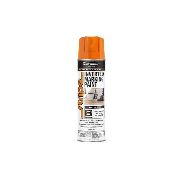 Inverted Marking Paint, 17 oz., Fluorescent Orange, Water -Based Pack of 12