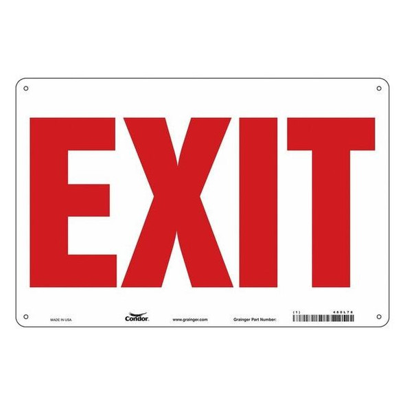 Condor Exit Sign, Aluminum, 36" W, 24" H, Exit, White 480L78
