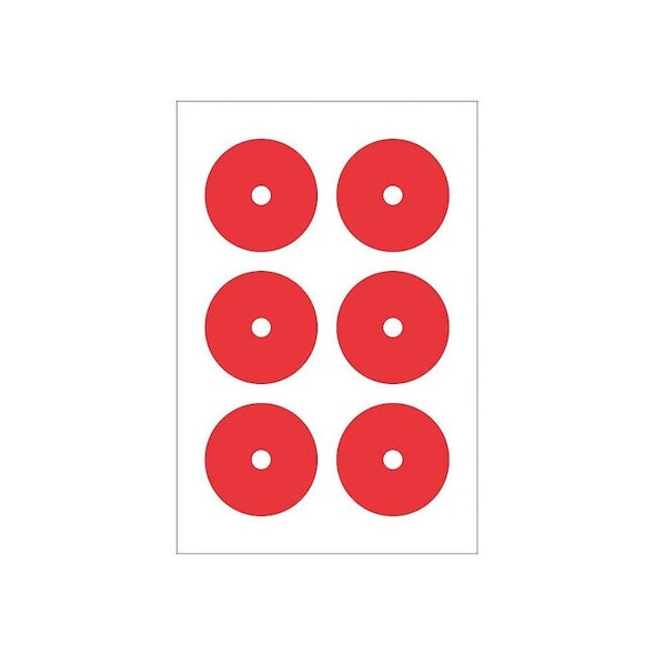 Accuform Gauge Marking Labels,3" dia.,Red,PK6 GML104RD