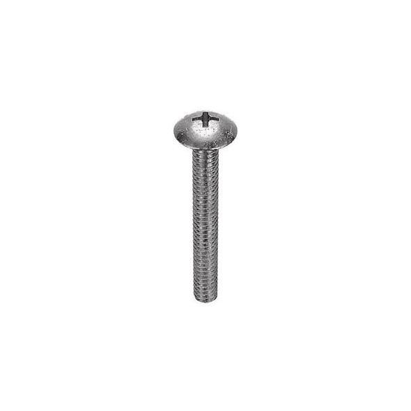 1/4"-20 x 4 in Phillips Truss Machine Screw, Passivated Stainless Steel, 10 PK
