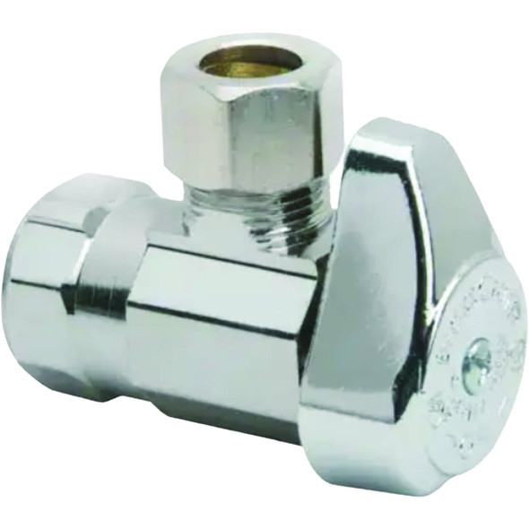 BrassCraft 1/2 In. x 1/4 In. Chrome Angle Stop Valve G2R07X CD