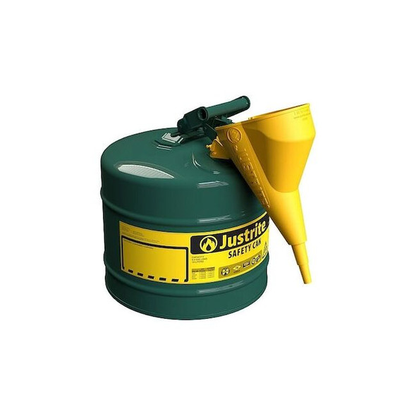 Justrite TYPE I SAFETY CAN,Steel,Green,5 gal 7150410