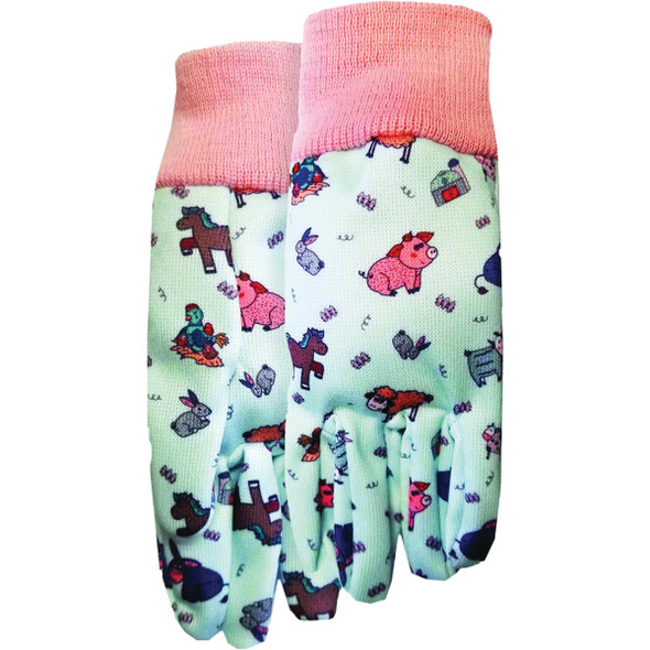 Midwest Gloves & Gear Farm Print Kids Jersey Glove 577K-K-DC-6