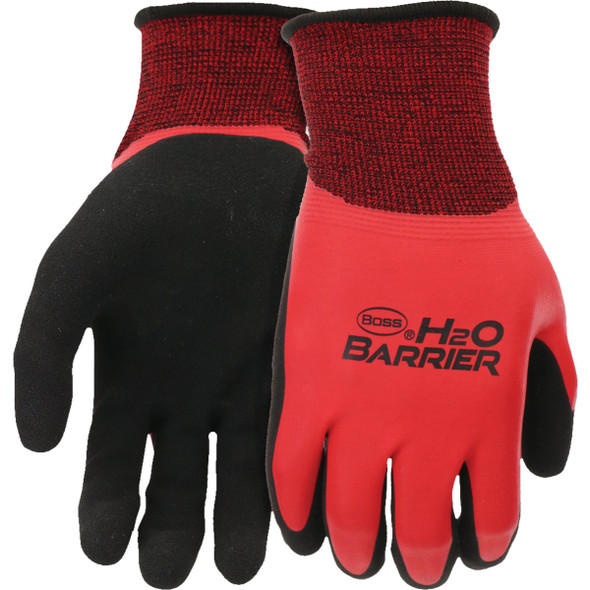 Boss H2O Barrier Fully Coated Latex Double Dip Glove, Red, L B32231-L