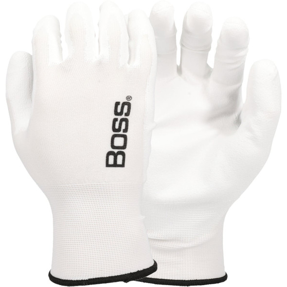 Boss Tactile Grip White on White PU Coated Glove B33144-L