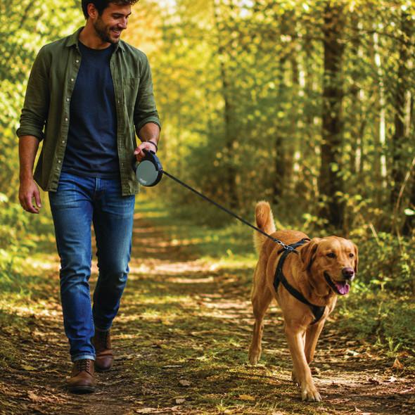 doggo 16 Ft. Everyday Up to 110 Lb. Dog Retractable Leash, Grey DGO RLSH GG LG 730663