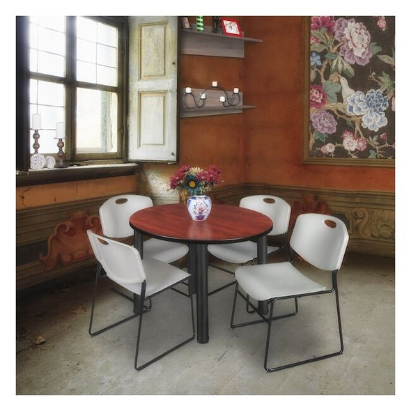 Kee Round Table & Chair Set, Wood, Metal, Polypropylene Top