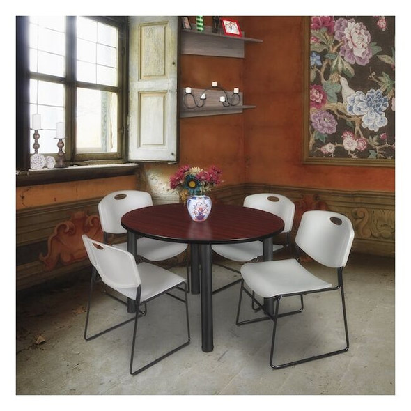 Kee Round Table & Chair Set, Wood, Metal, Polypropylene Top