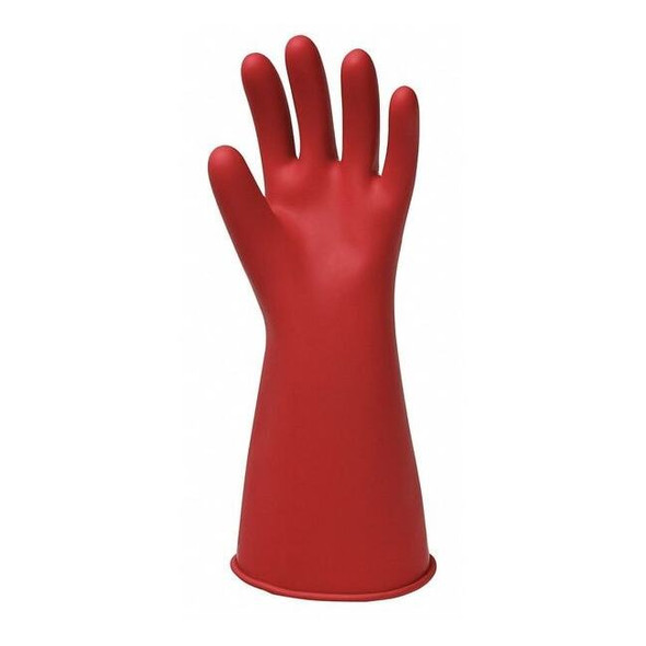 Electrical-Insulating Gloves, 500V AC, 750V DC, Rubber, 14" Length, Red, Size 11