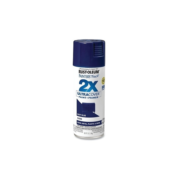 Painter's Touch® 2X Ultra Cover® Gloss Spray Paints + Primer, 12 oz, Aerosol Can, Navy Blue
