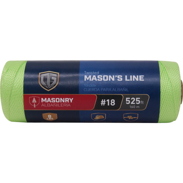 TruGuard #18 x 525 Ft. Neon Yellow Twisted Polypropylene Mason's Line 642561