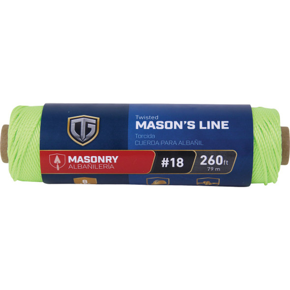 TruGuard #18 x 260 Ft. Neon Yellow Twisted Polypropylene Mason's Line 642351