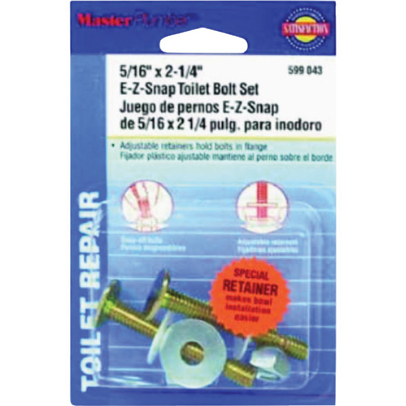 Master Plumber Snap-Off Toilet Flange Bolt Set (2-Pack) 599-043