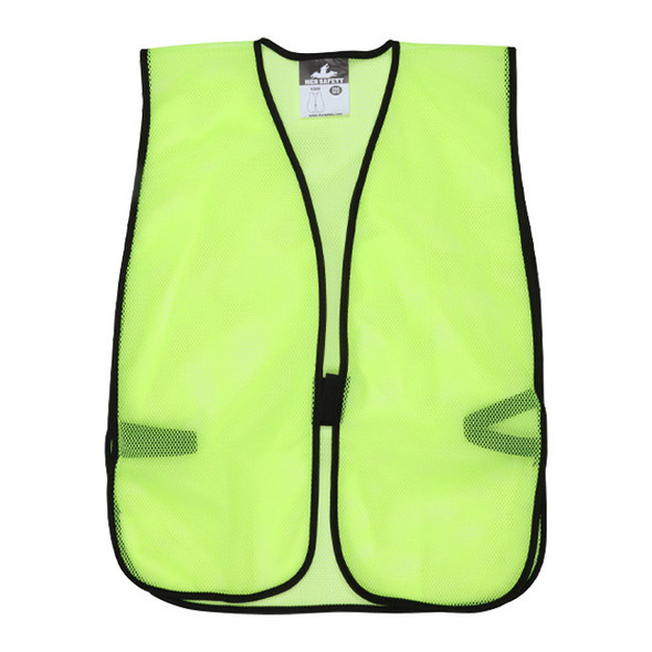 MCR Safety® General-Purpose Mesh Vest, Lime w/o Stripes, Universal, 1/Each