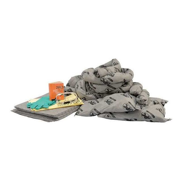Spill Kit Refill, 15 gal Volume Absorbed per Kit, 20 gal Capacity, Refill, Gray