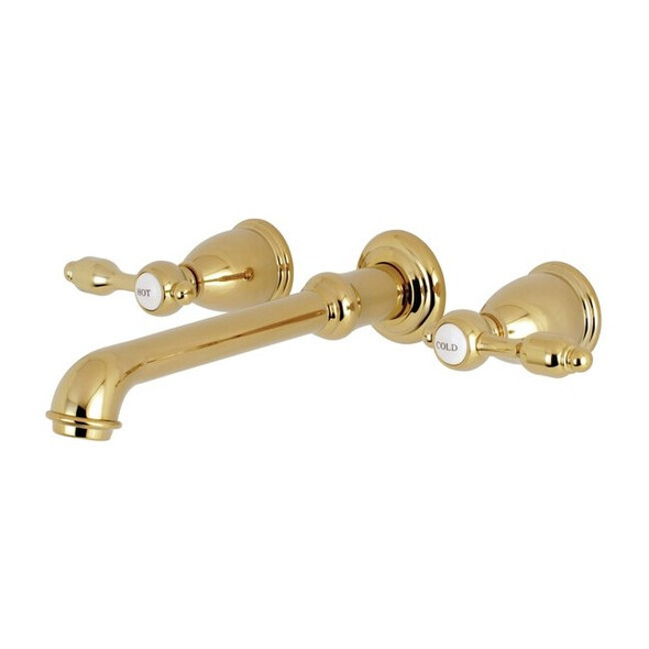 Kingston Brass Roman Tub Faucet, Polished Brass, Wall Mount KS7022TAL