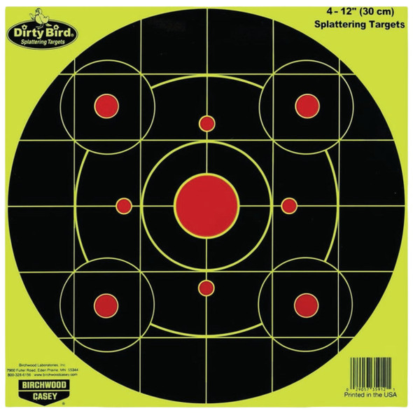 Birchwood Casey Dirty Bird 12 In. Yellow Target (4-Pack) BC-35912