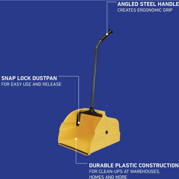 Quickie 12 In. Wide Jumbo Dust Pan with Handle 495 640653